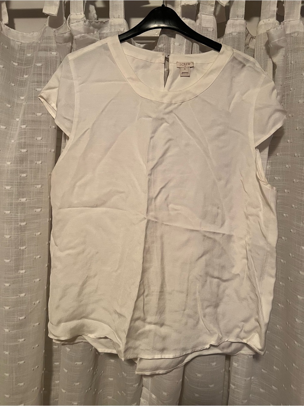 J. Crew White Cap Sleeve Shell Top